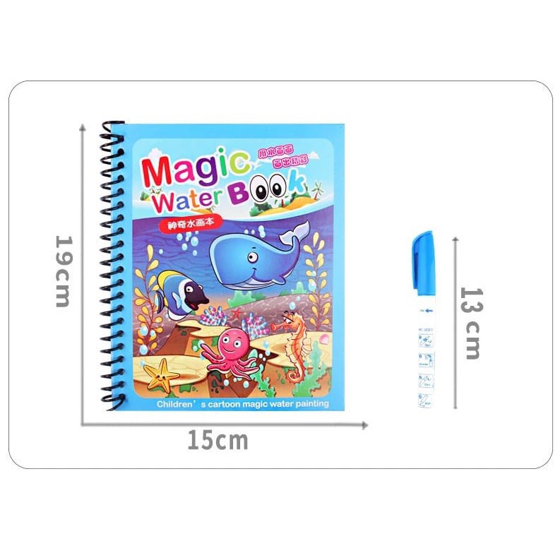 Trend-Magic Water Book | Magic Water Pen | Buku Gambar Mewarnai | Buku Warna | Mainan Edukasi Anak