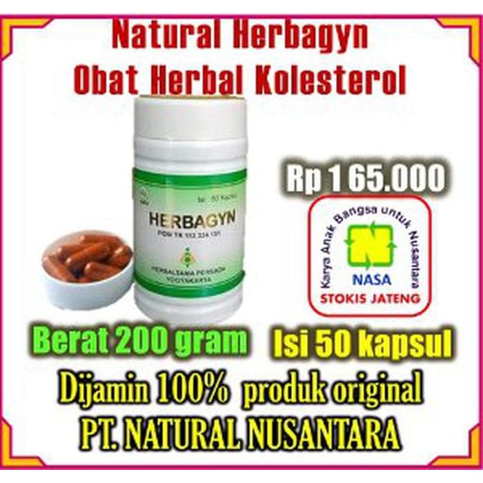 HERBAGYN OBAT PENURUN KOLESTEROL ( 100 % ASLI PRODUK HERBAL NASA )