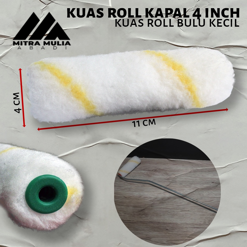 Isi Kuas Roll Kapal Bulu Kecil 4 inch l Reffil kuas roll Cat Tembok | bulu kuas roll