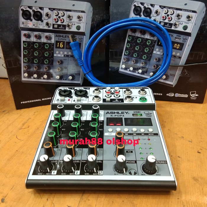 Mixer Ashley 4 channel KPOP 4 Baru Support Soundcard Bodi Logam original