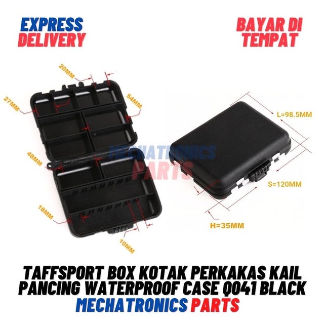 [5676] TaffSPORT Box Kotak Perkakas Kail Pancing Waterproof Case Q041 Black