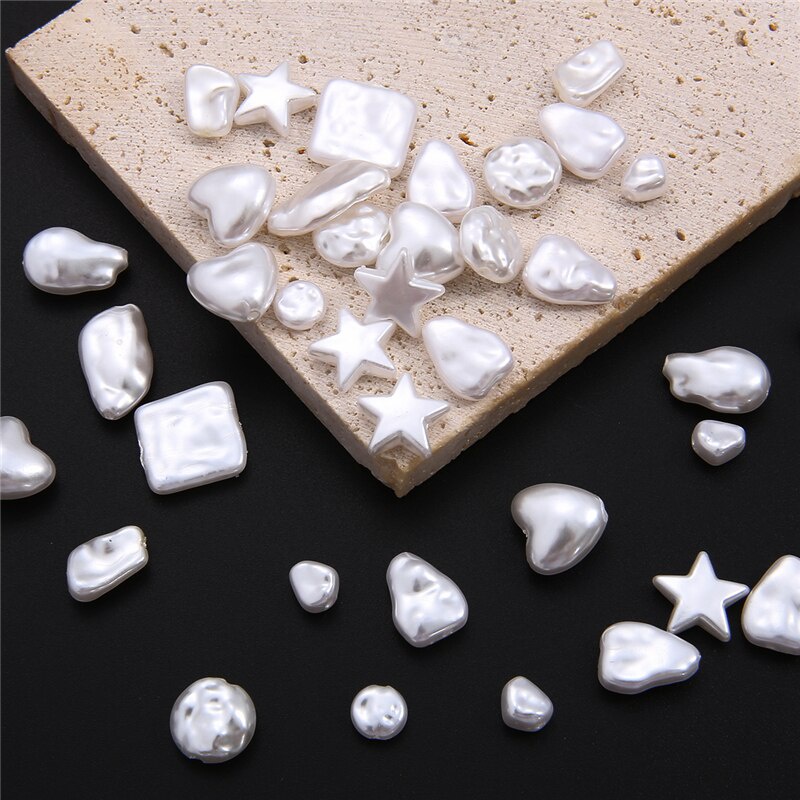 5-20Pcs Irregular Shape ABS Pearls Imitation Heart Leaves Spacer Loose Beads For Jewelry Making DIY Necklace Earring Accessories