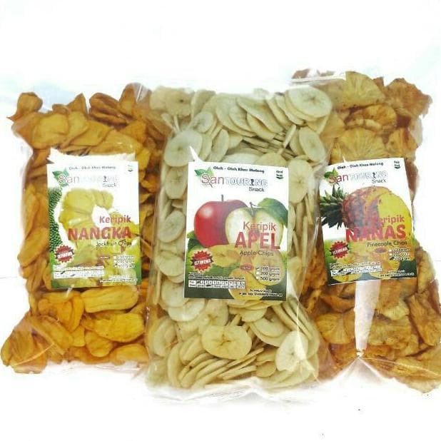 

500 GRAM KERIPIK BUAH KHAS MALANG NANGKA APEL SALAK EKSLUSIF