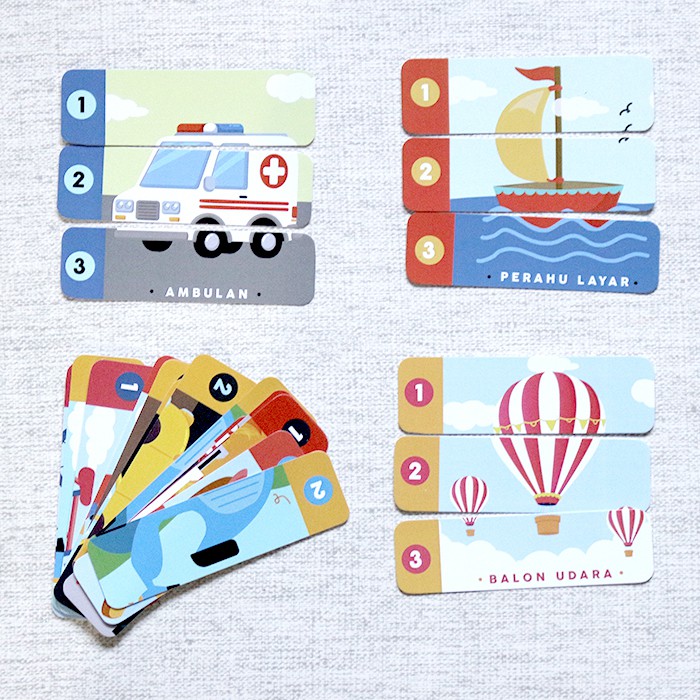 PUZZLE TRANSPORTASI WUFFYLAND MAINAN EDUKASI ANAK MURAH EDUFUNTOYS