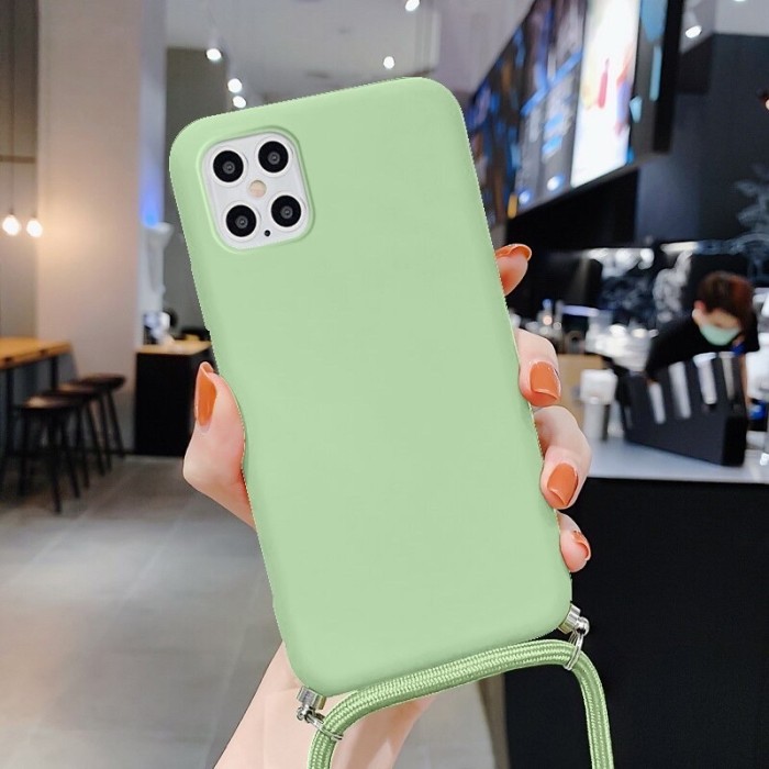 IPHONE X/XS/XR/XS MAX SILIKONE CASE LANYARD TALI SEWARNA - IPH X/XS