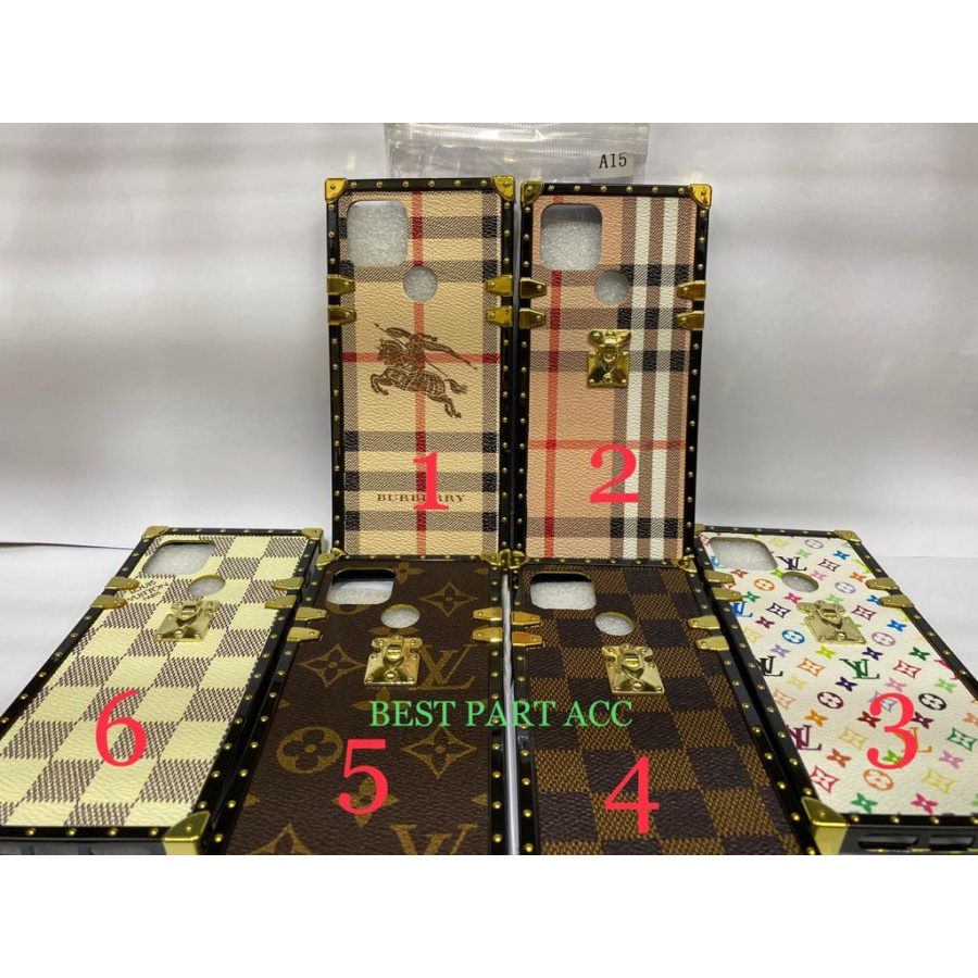 OPPO A15 CASE HP LV ORI GUCCI BURBERRY CHROME LEATHER LUXURY PREMIUM QUALITY