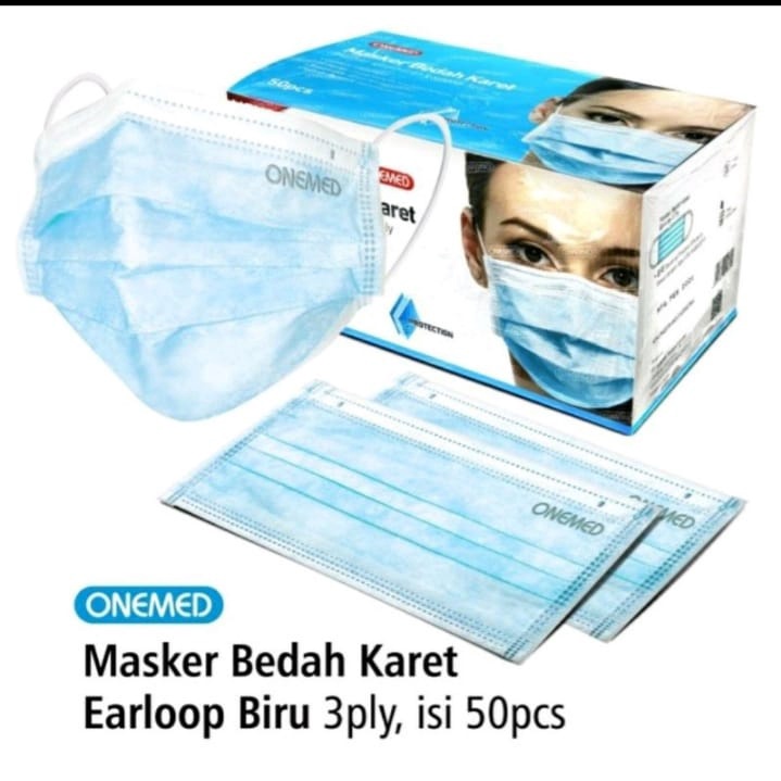 Onemed Masker Medis Earloop 3 ply 1 kotak isi 50 Segel Original MW-06