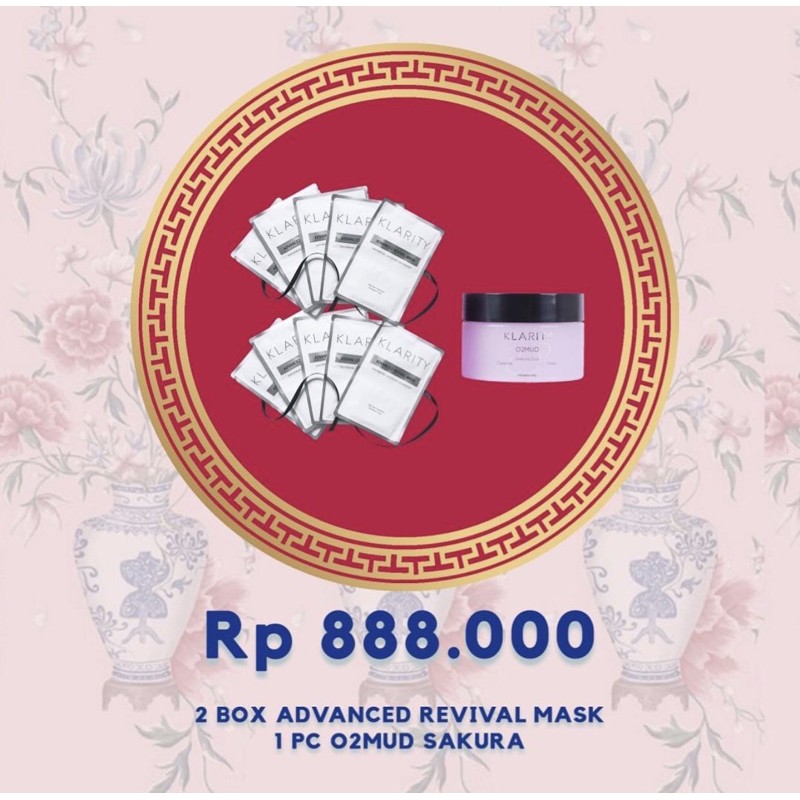 PROMO KLARITY ADVANCED REVIVAL MASK DAN 1 O2MUD SAKURA