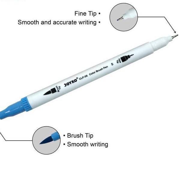 

7EJ Brush Pen Joyko 24 Warna CLP-07 ( Dua Mata Pena ) Joyko CLP-07 Set 24 Ready Stock