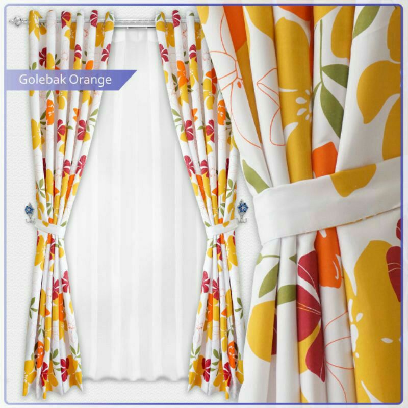 GORDEN BLACKOUT ORANGE MOTIF BUNGA