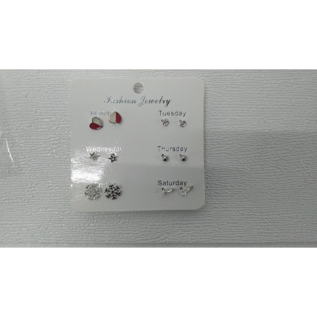 ❤️GTB❤️ A022 Anting Aksesoris Fashion Mutiara Earrings Wanita 6 Pasang Tusuk Simple GayaKorea import-12