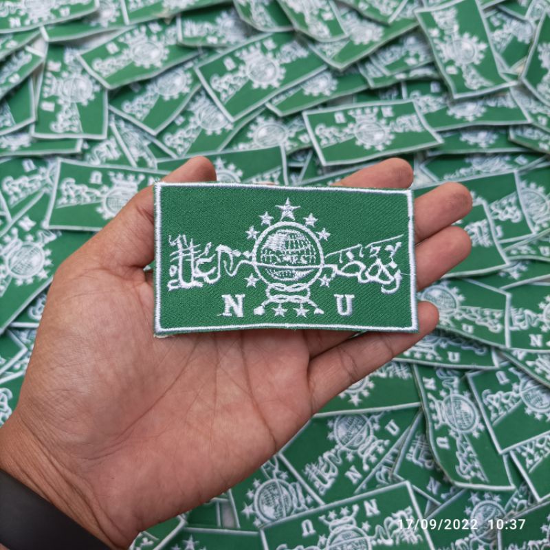 Bet Bordir NU Logo Nahdlatul Ulama Kotak Warna Hijau badge bordir komputer