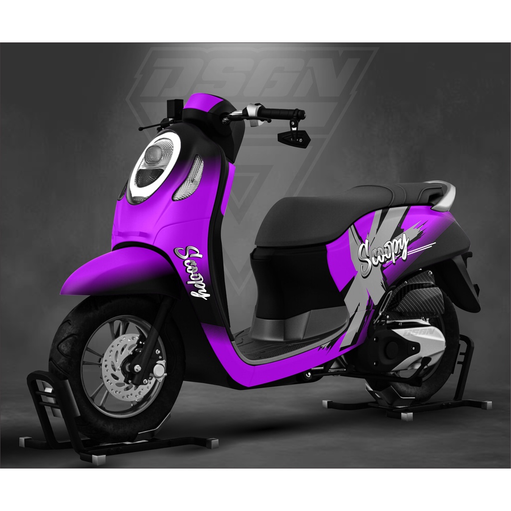 Decal Sticker scoopy full body Full Blok Decal Scopy Dekal New Fi 2021 PRESTIGE decal plus ungu free