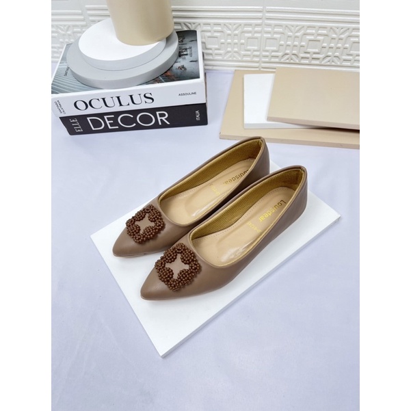 sepatu flat shoes wanita terbaru pesta LOUISDEAR sepatu flat dove B70