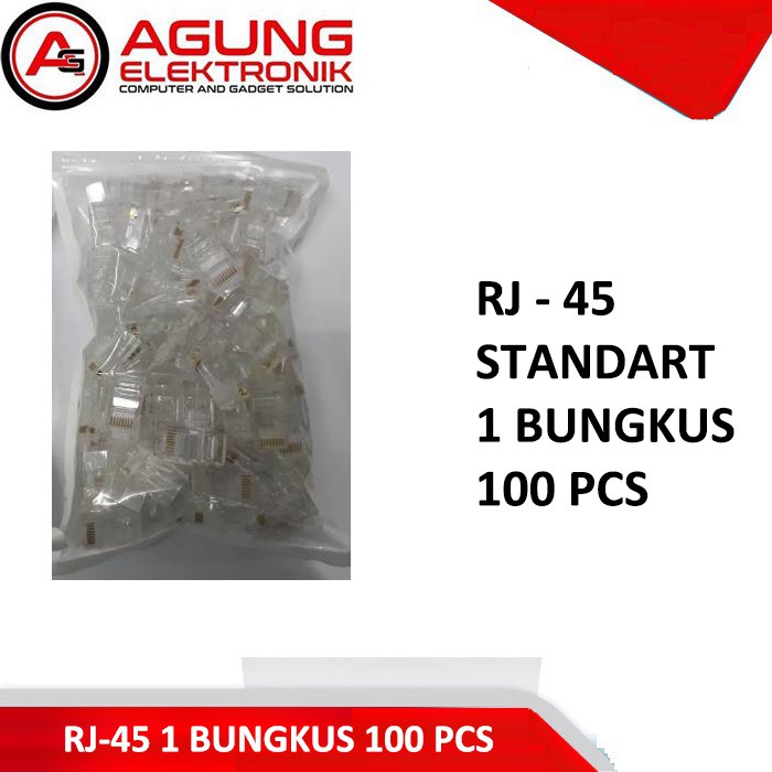 Connector Rj 45 Konektor Rj45 Standart isi 100 PCS / BUNGKUS