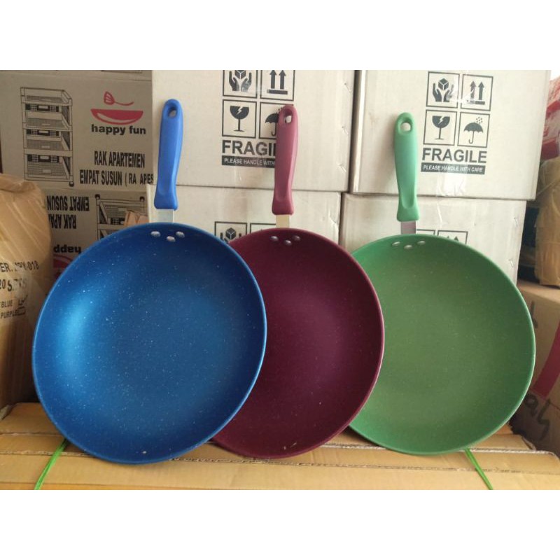 terlaris !!! wajan gagang enamel dan warna GSF anti lengket kuping &amp; gagang uk 32 - uk 34