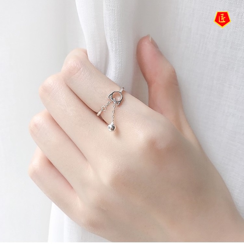 [Ready Stock]Hollow Cat Bell Ring Simple Creative Fashion