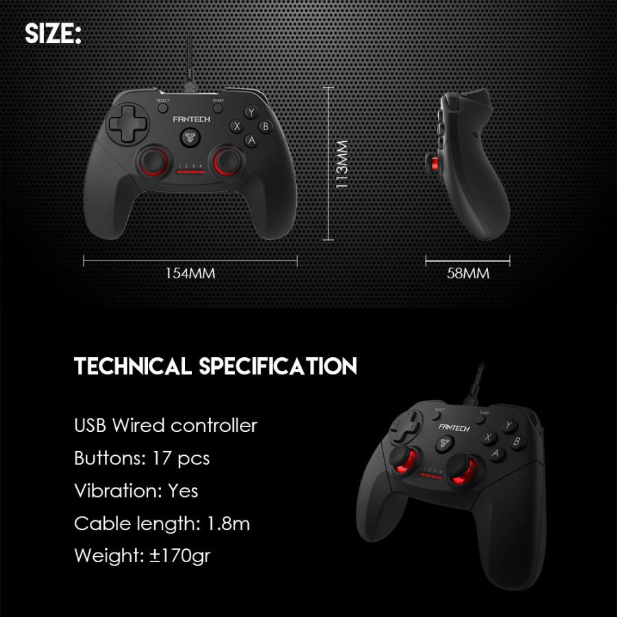 Fantech REVOLVER GP12 Gaming Controller Gamepad Joystick USB