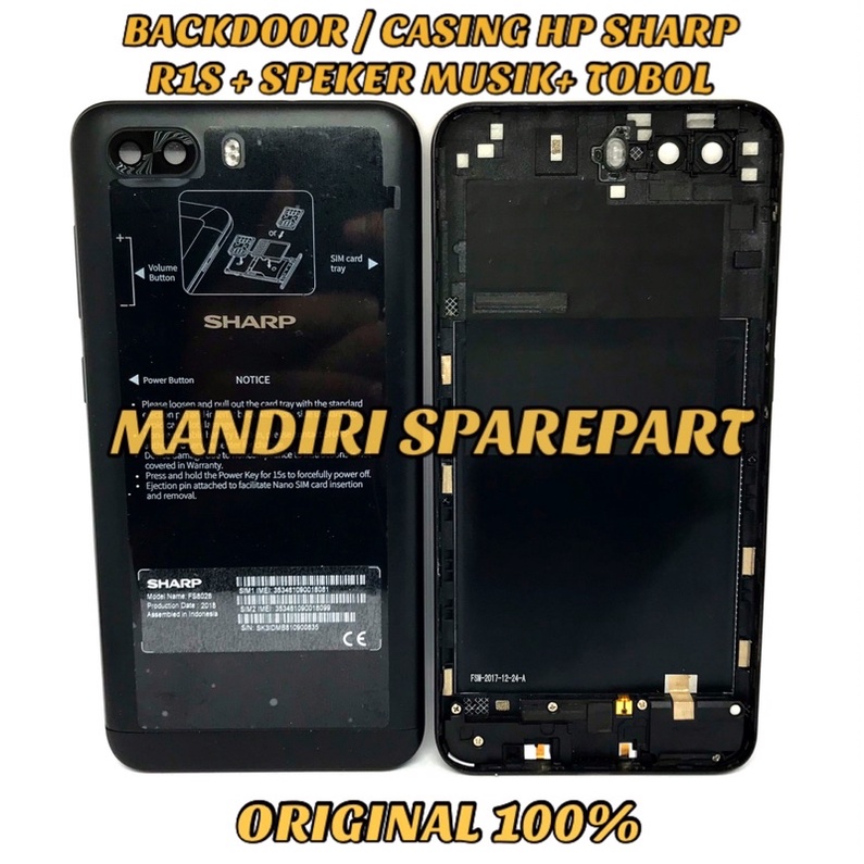 BACKDOOR HP SHARP R1S FULLSET TOMBOL CASING HP SHARP R1S
