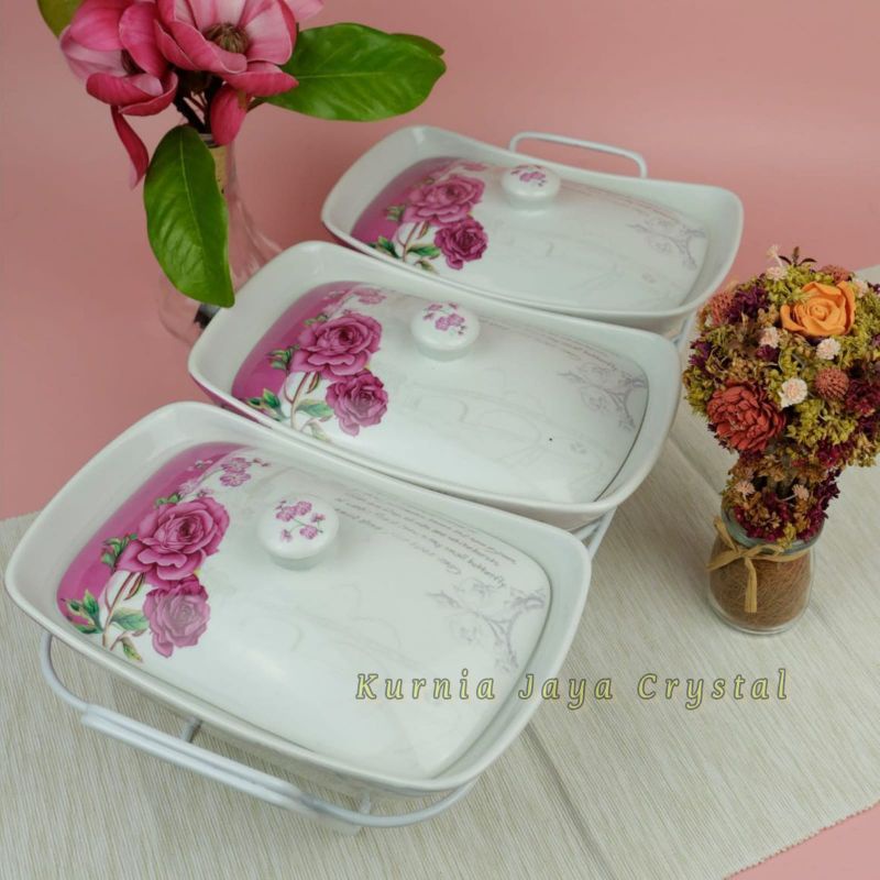 Prasmanan Keramik Motif Eternity/ Wadah Saji Keramik Eternity Import