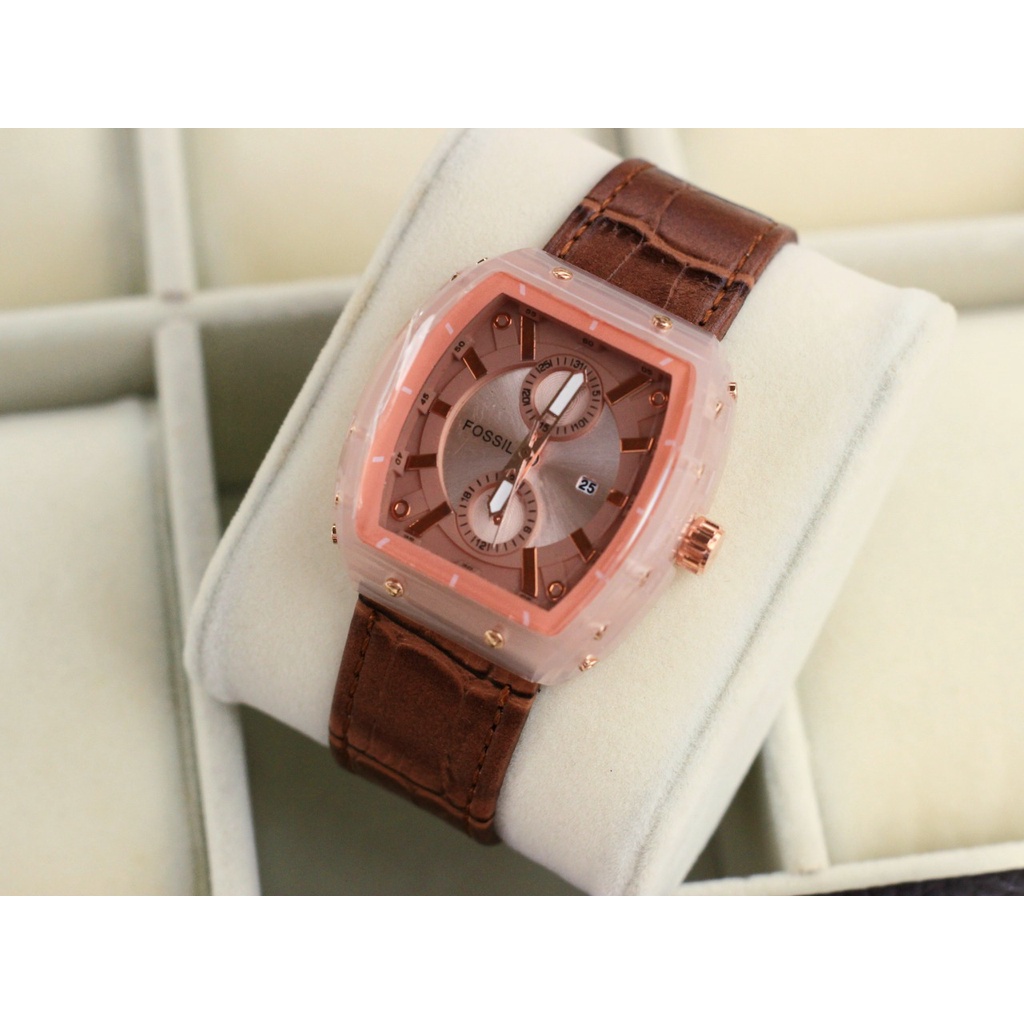 Jam Tangan Fashion Wanita W8706K Tali Kulit Tanggal Aktif Free Box &amp; Baterai