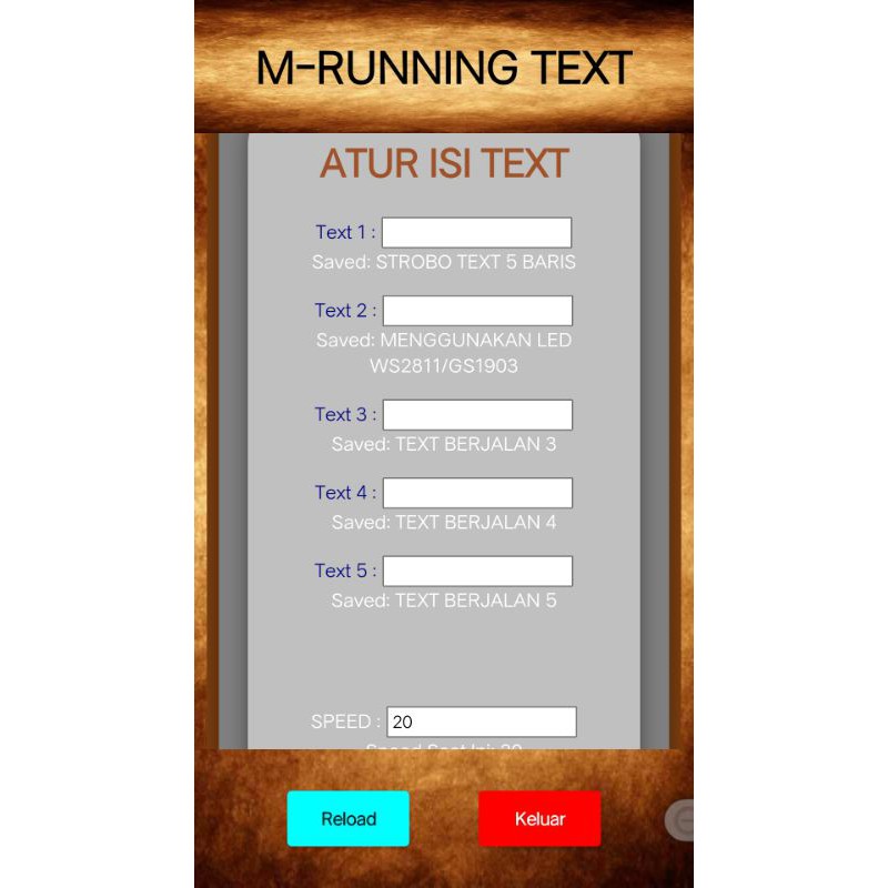 MODUL STROBO RUNING TEXT 5 BARIS