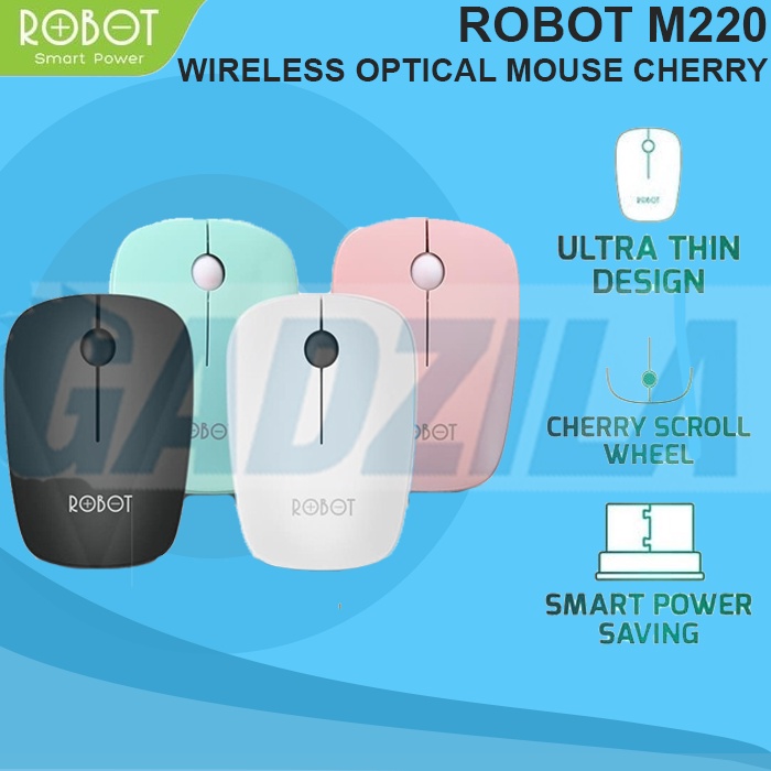 ROBOT M220 2.4G WIRELESS OPTICAL MICE MOUSE CHERRY SCROLL LAPTOP KOMPUTER