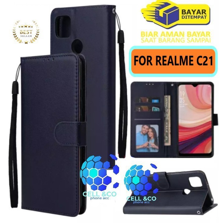 Flip cover REALME C21 Flip case buka tutup kesing hp casing flip case leather wallet