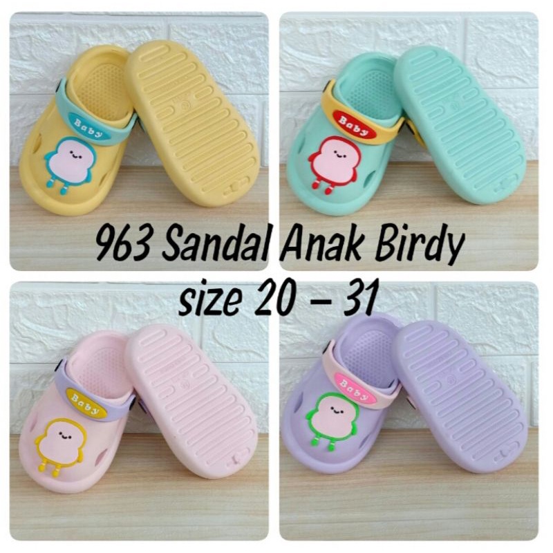 963 Sandal Kodok Anak Gambar Kartun Uk.20-25 Sendal Crocs Balita Sol Lembut Bahan Eva Anti Slip