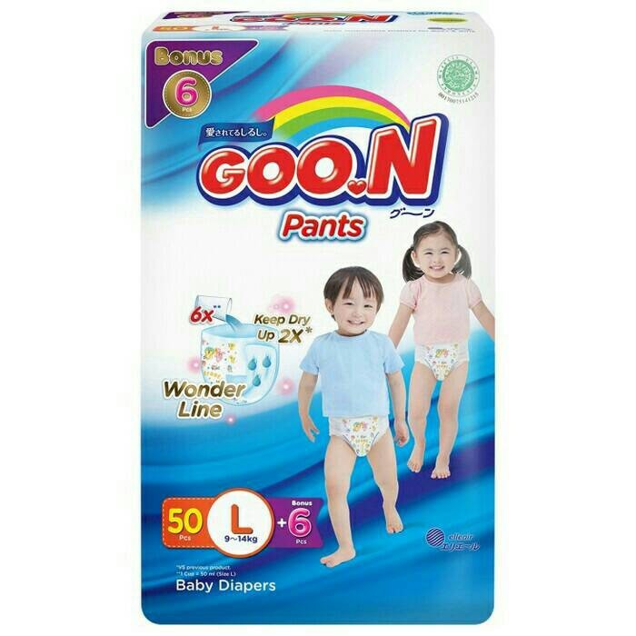 Ibu & Bayi - Popok & Diaper - Diaper - Goon Excellent Soft Pants L50 L 50 Termurah