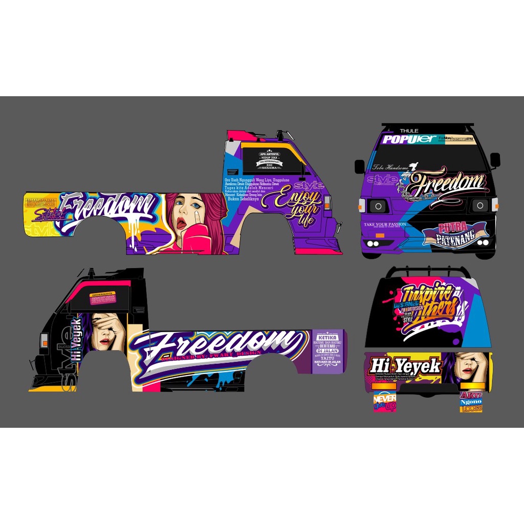 STICKER MOBIL PICK UP L300 VARIASI TERBARU