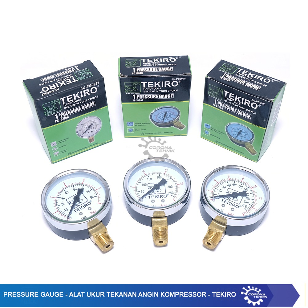 Pressure Gauge - Alat Ukur Tekanan Angin Kompressor - Tekiro