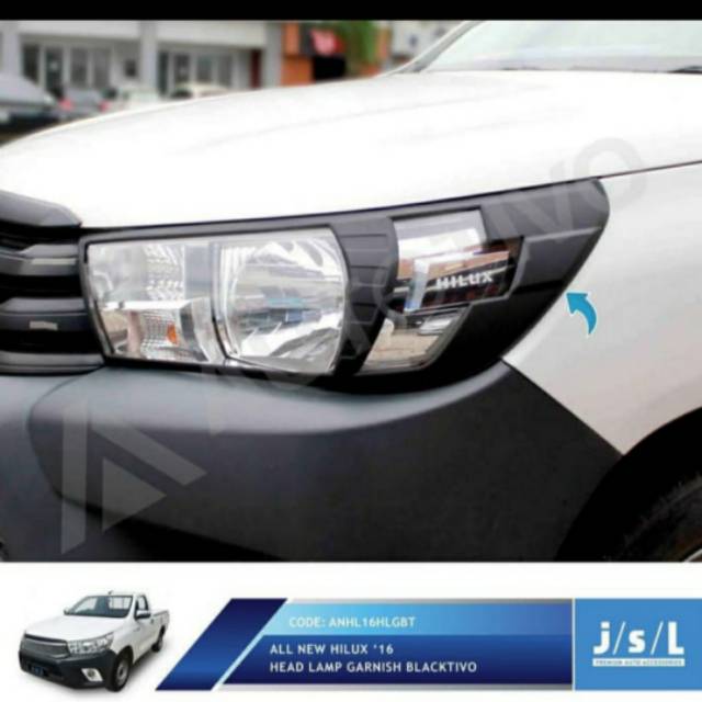 Garnish lampu depan Toyota all new Hilux/ head lamp garnish Hitam &amp; Chrome  jsl