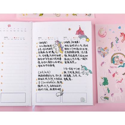 JENYU Diary Deco - Unicorn Cartoon (6pcs)