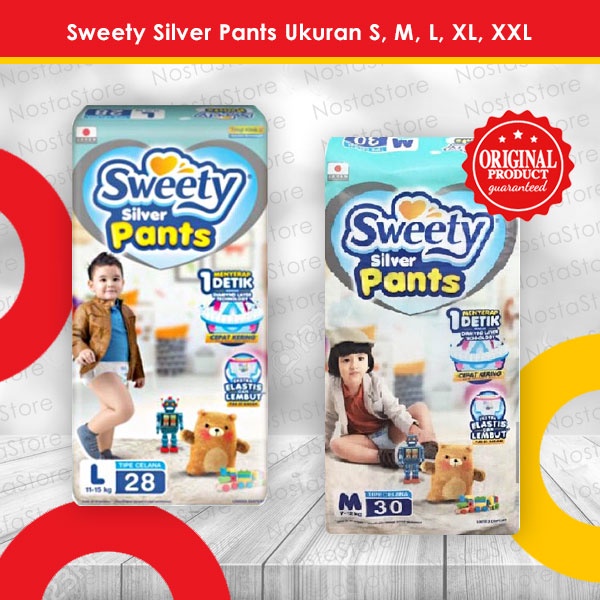 Sweety Silver Pants / Popok Sweety Ukuran S, M, L, XL XXL