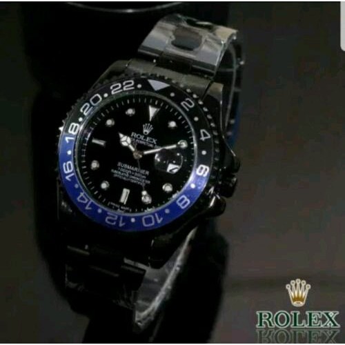 Unik Jam Tangan Pria ROLEX GMT MASTER PREMIUM RANTAI HITAM Terlaris