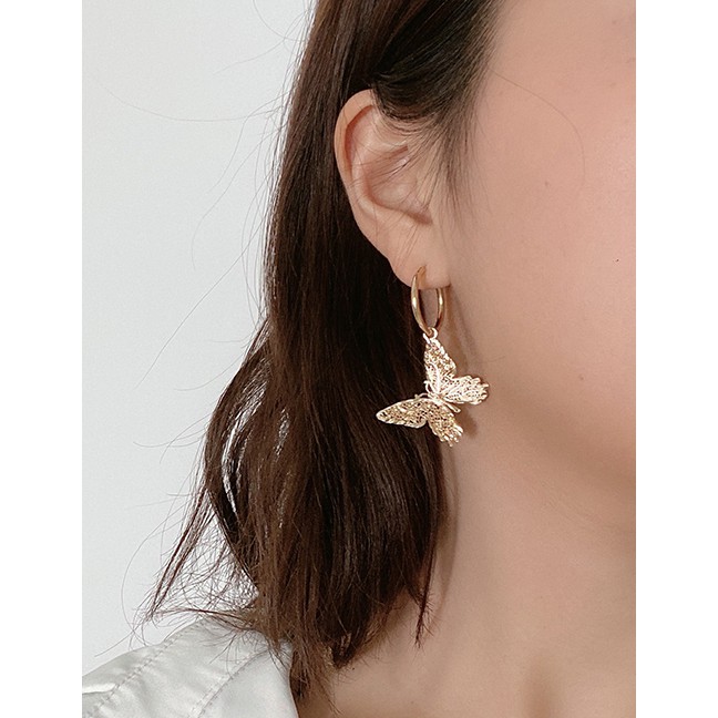 LRC Anting Tusuk Fashion Hollow Butterfly Alloy Geometric K2346X