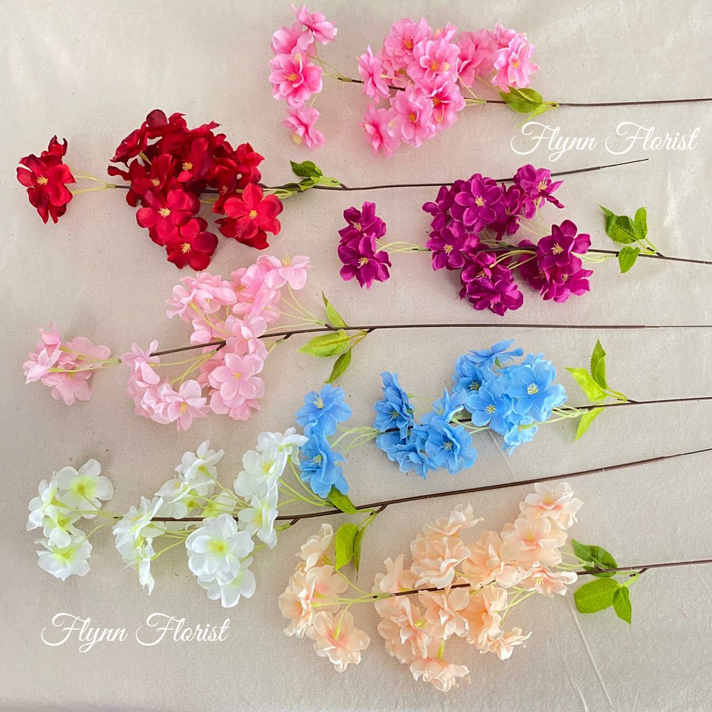 Bunga Cherry Blossom Paris x1(satuan) Bunga Artificial / Bunga Plastik / Bunga Dekorasi / Pernikahan