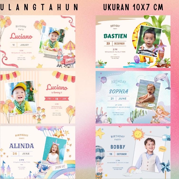 Paling Dicari.. (ISI 100) UNDANGAN ULANG TAHUN PAKAI FOTO / UNDANGAN ULTAH / KARTU UNDANGAN ULTAH / 