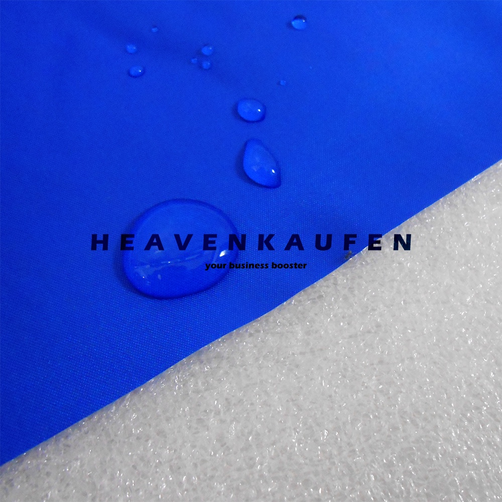 Kain Parasut Alpen Anti Air Waterproof Warna Biru Coating Milky PU Untuk Tenda Jas Hujan Cover Mobil Dll Meteran