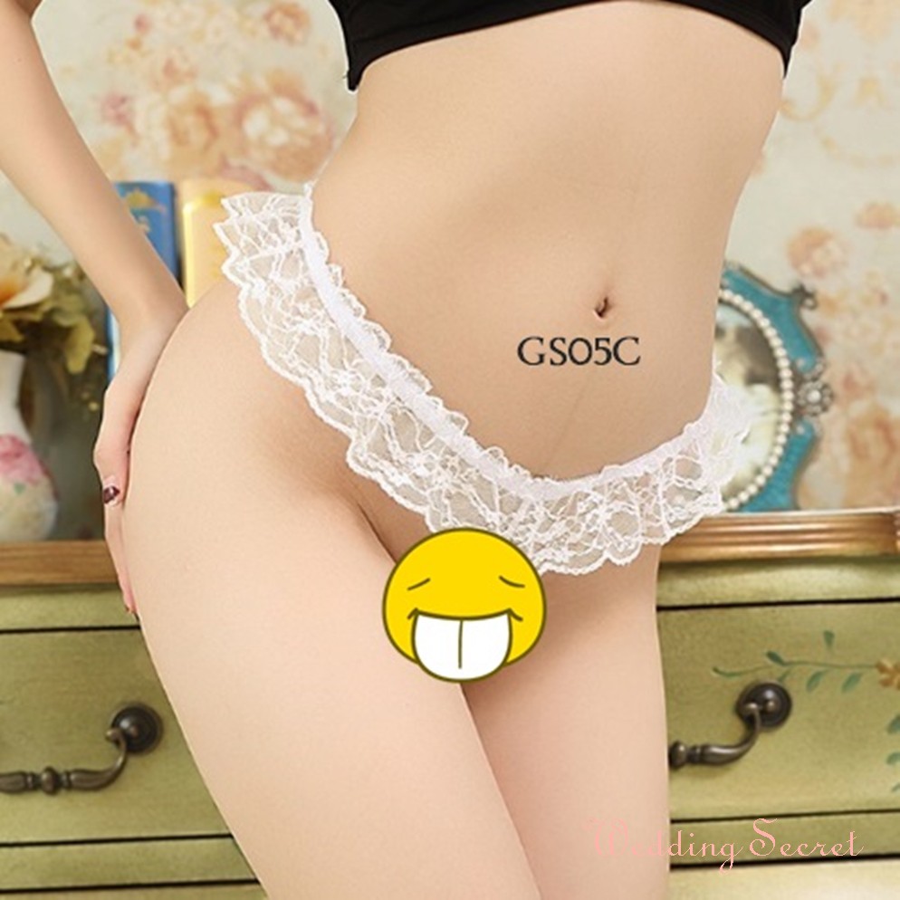 G-STRING PEARL MUTIARA SEXY LINGERIE LACE PUTIH- GS05C