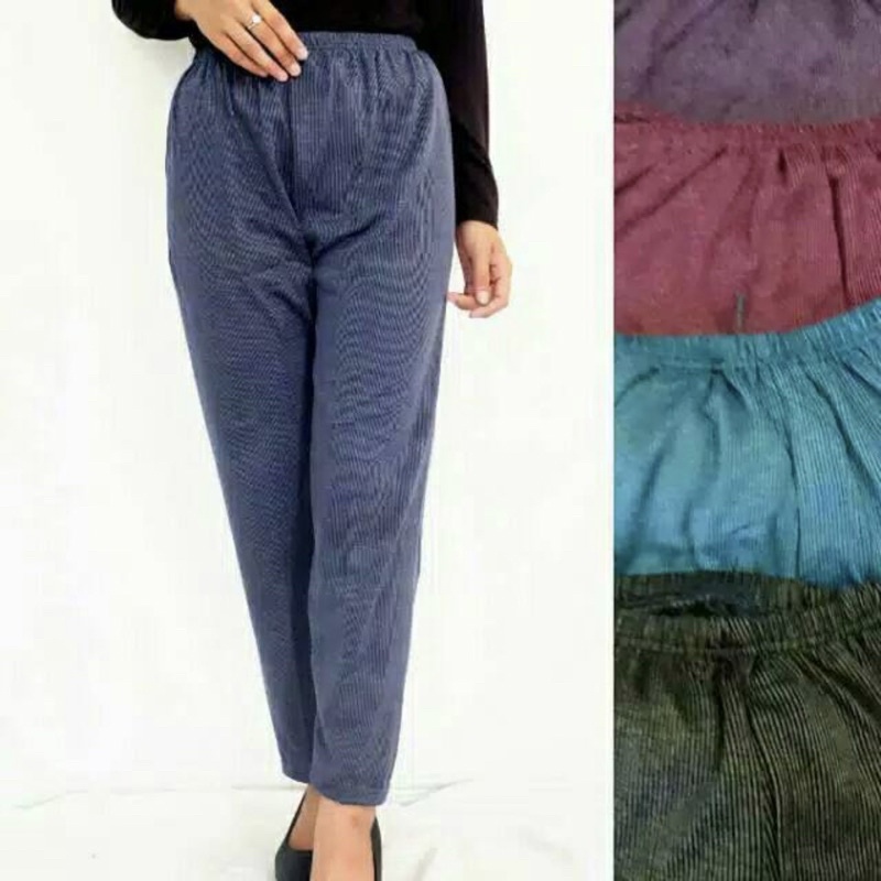 CELANA LEGGING HARIAN WANITA SILMA SALUR PANJANG MURAH  Celamis Teresa Inner Pants LOS / Legging salur atau teresa panjang jumbo