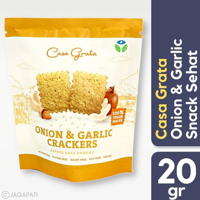 

Casagrata - Onion & Garlic Crackers 20gr - Vegan Snack - Cemilan Diet