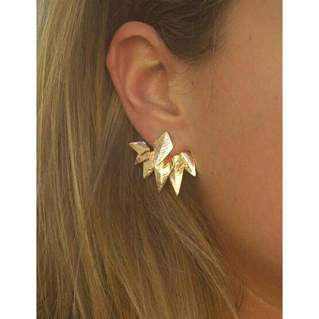 LRC Anting Tusuk Fashion Irregular Animal Leaf Earrings F4810X