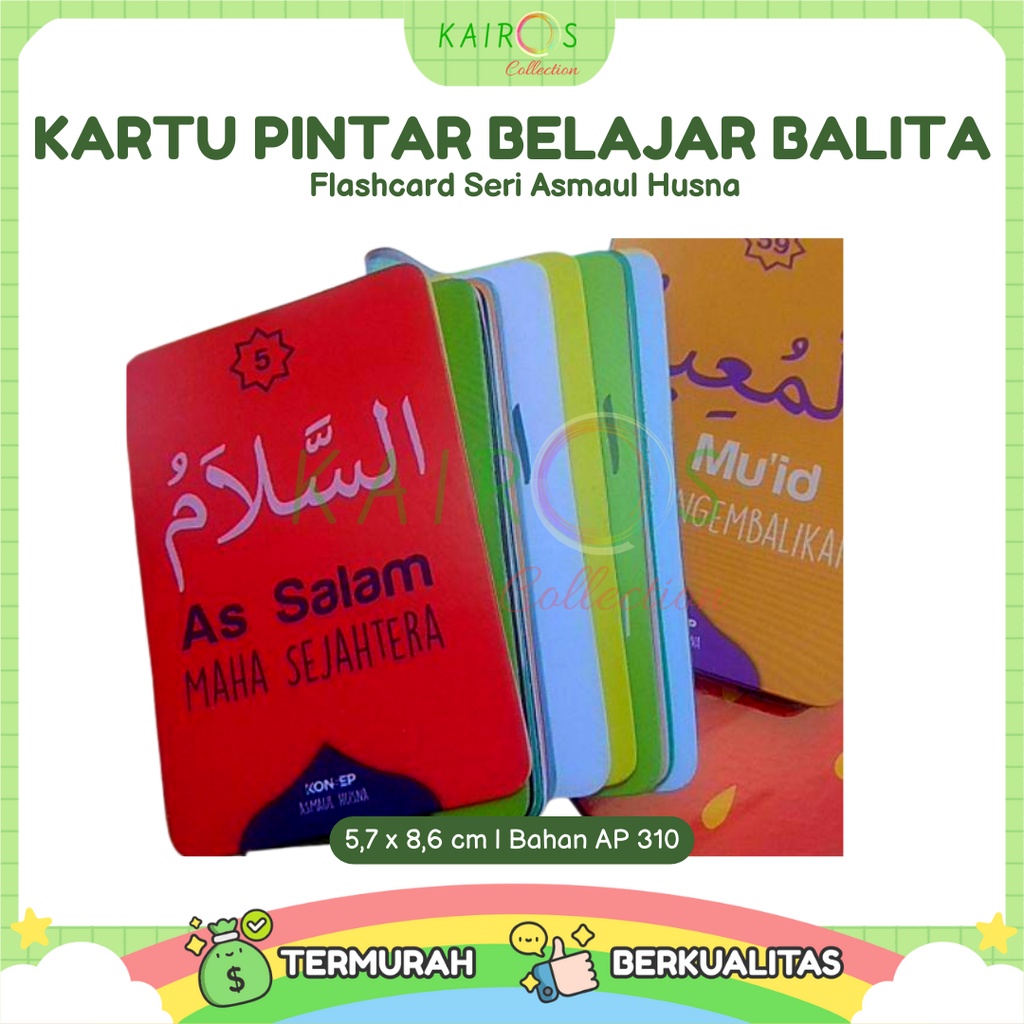 Flashcard Flash card Kartu Pintar Belajar Balita Seri Asmaul Husna