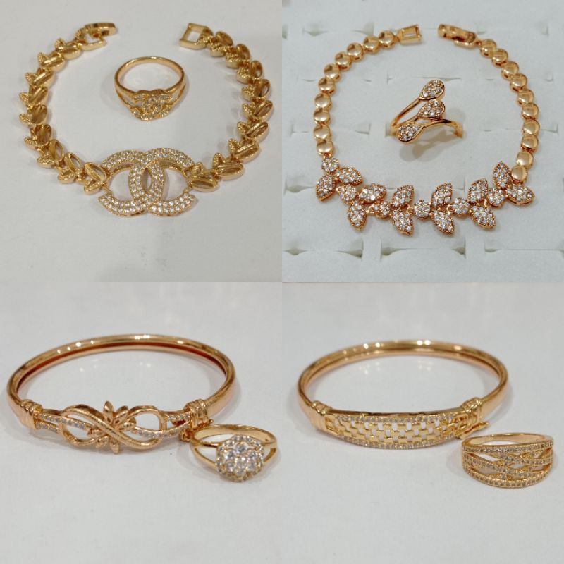 set perhiasan gelang dan cincin dewasa