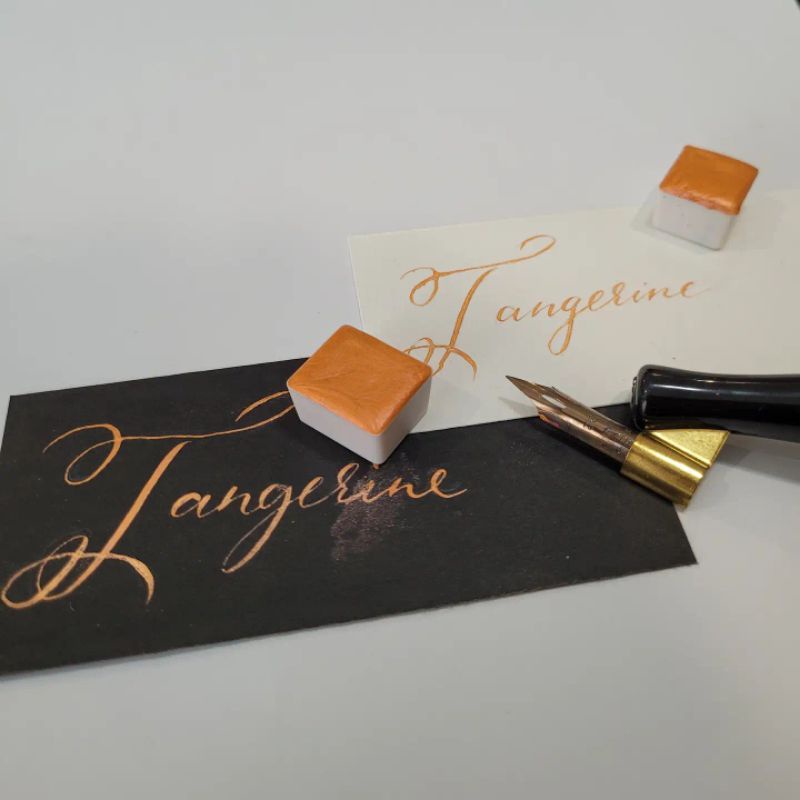 

Tangerine - Handmade watercolor Evolved collection