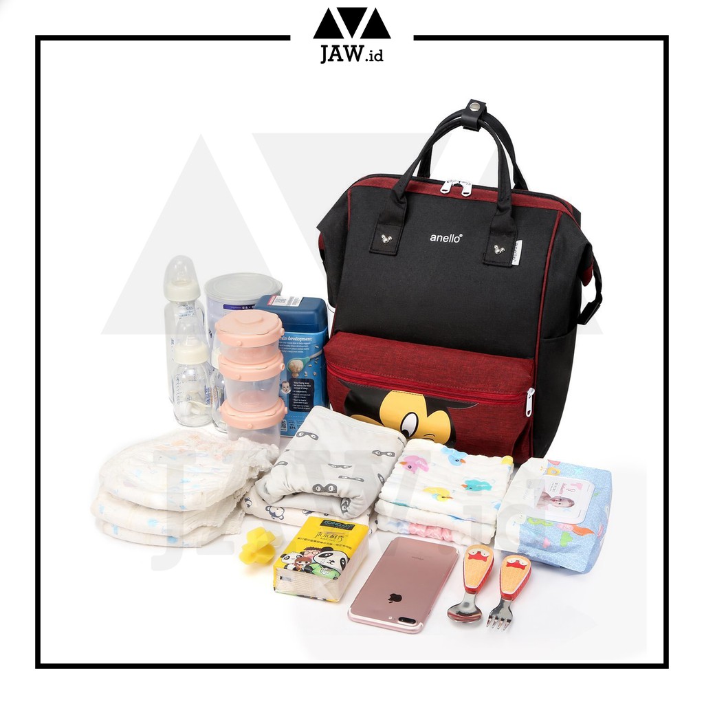 JAW Tas Bayi Anello Diaper Bag / Tas Anello Mickey / Ransel Anello