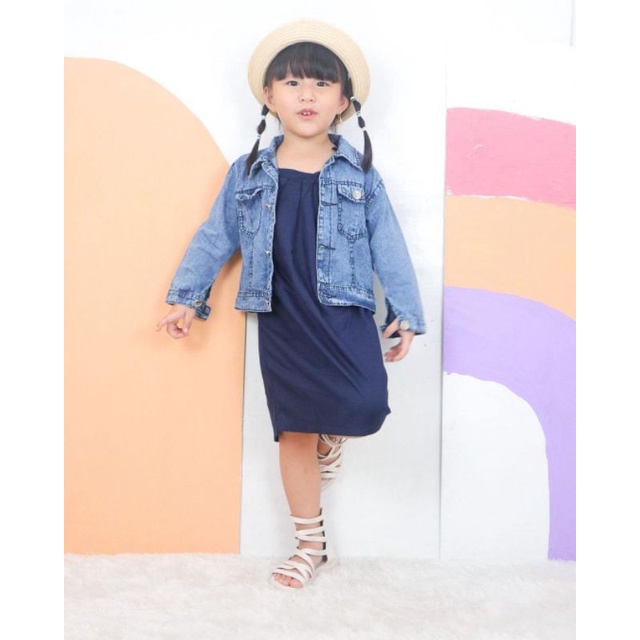 Jacket Jeans Anak Perempuan dan Laki Laki Bahan Jeans Denim Tebal