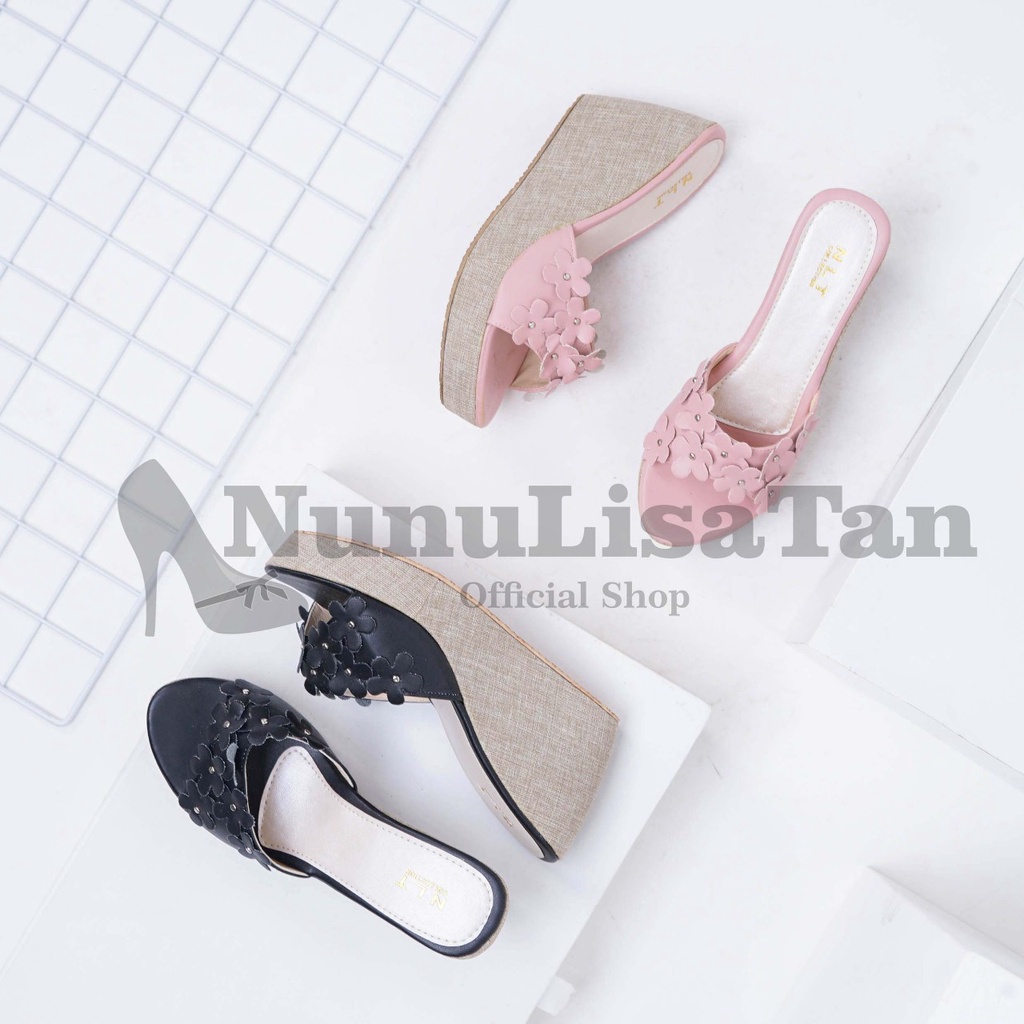 NLT Wedges Terbaru Wanita WEDGES PRINCES BUNGA